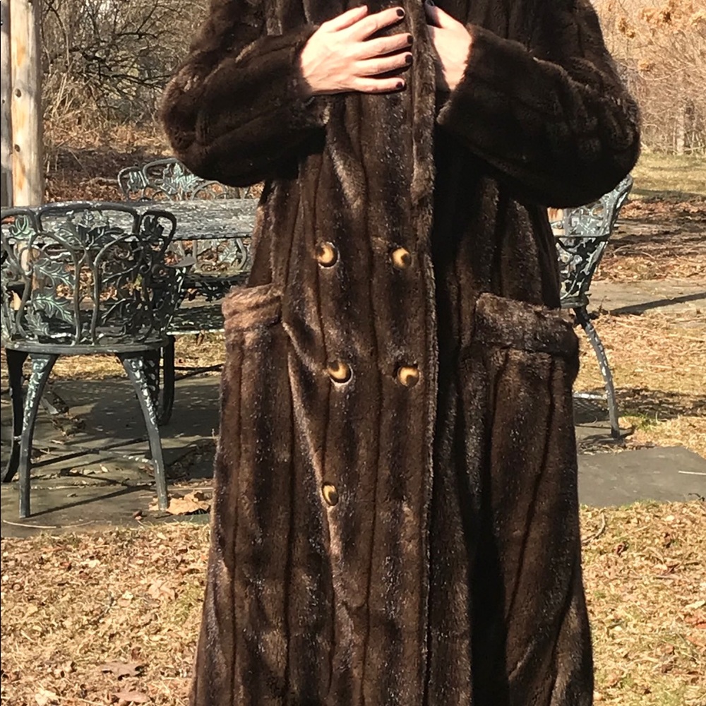 Oleg Cassini Vintage Vegan Faux Fur Coat